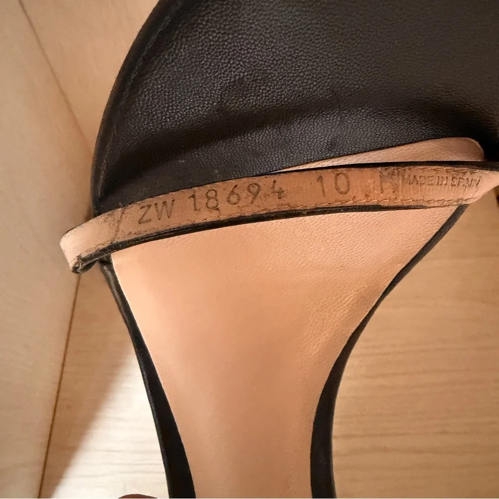 Stuart Weitzman Black Leather Nudist Ankle Strap shoes|sandals|Heels sz 10 - Picture 10 of 15